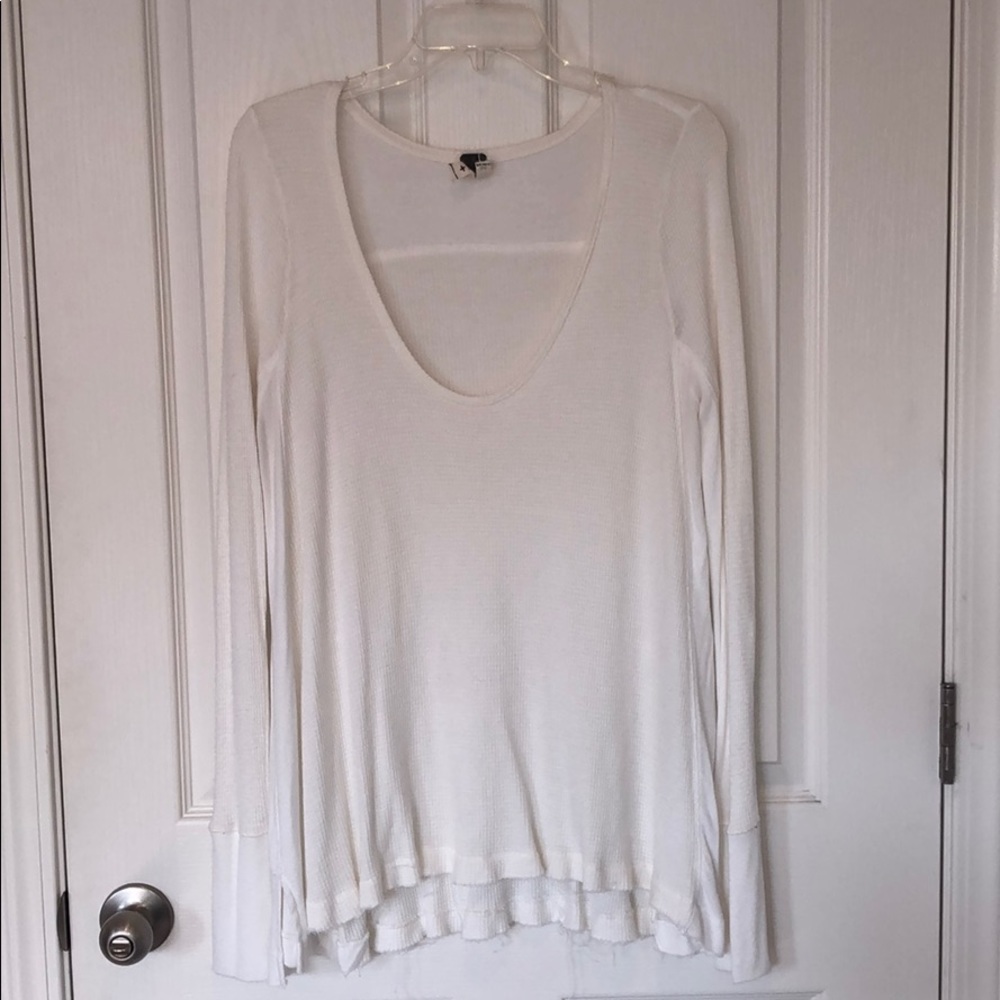 Free People oversized white thermal top sz M
